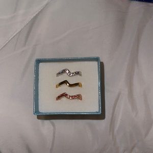 Touchstone Swarovski Crystal colorwave rings size 10